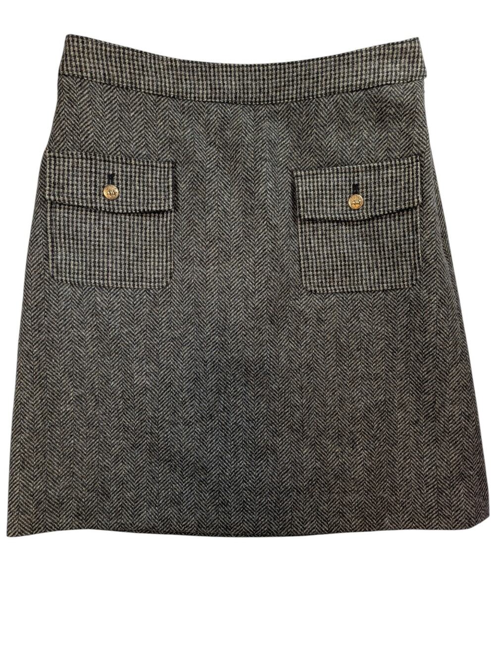 Brooks Brothers Red Fleece 1818 Wool Chevron Skirt Pockets Lined Womens 2